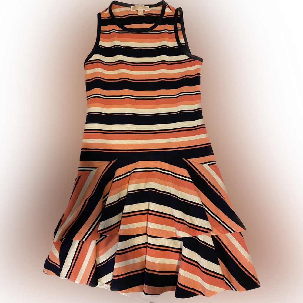 Michael Kors striped Ottoman Flounce Dress